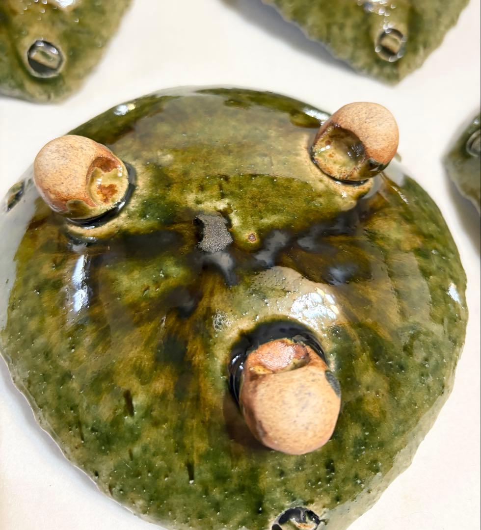 織部釉 三角 向付 五客 盛皿 刺身皿 三足 高台付 脚