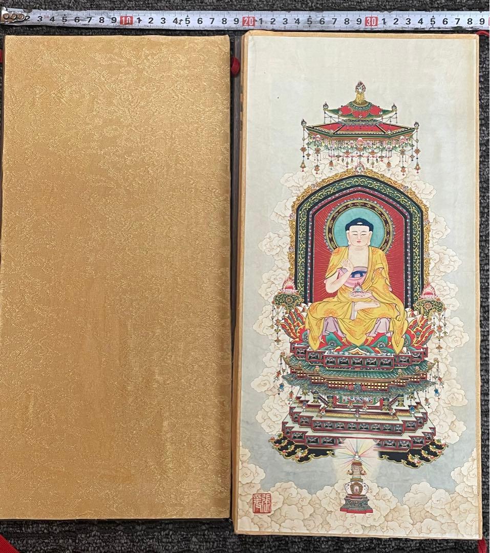 中国古美術・中国名家張大千氏 如来仏像水彩画8枚・板画絵画・書道・