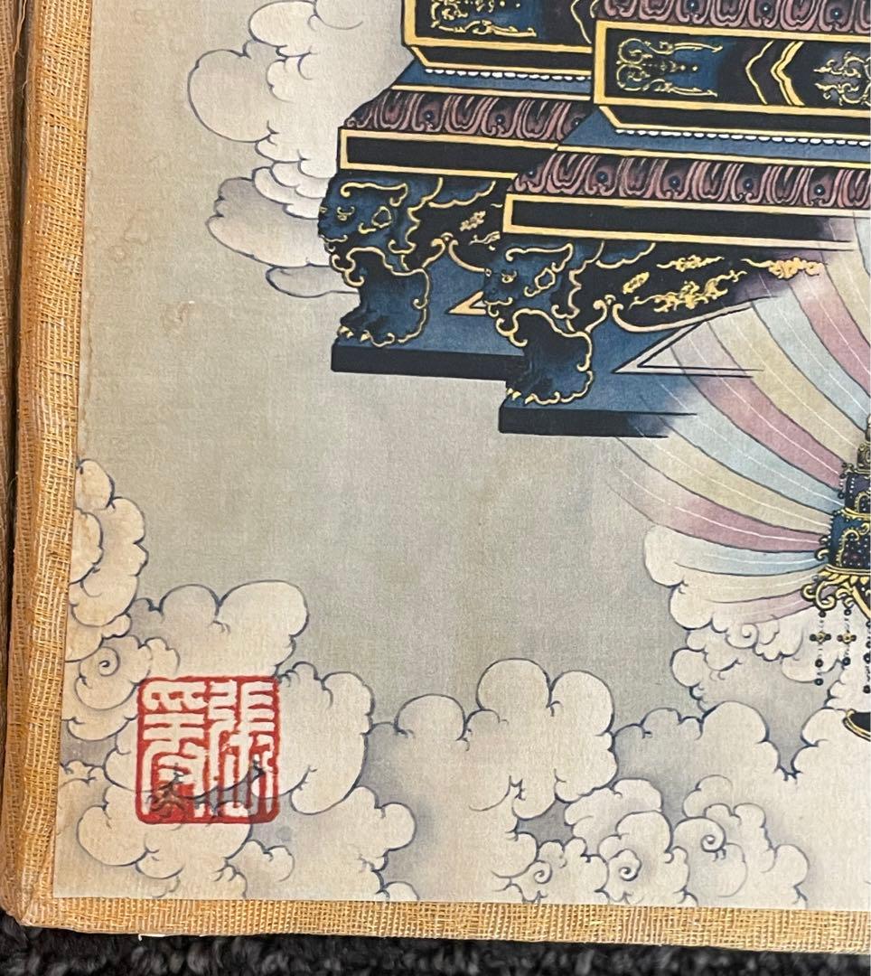 中国古美術・中国名家張大千氏 如来仏像水彩画8枚・板画絵画・書道・