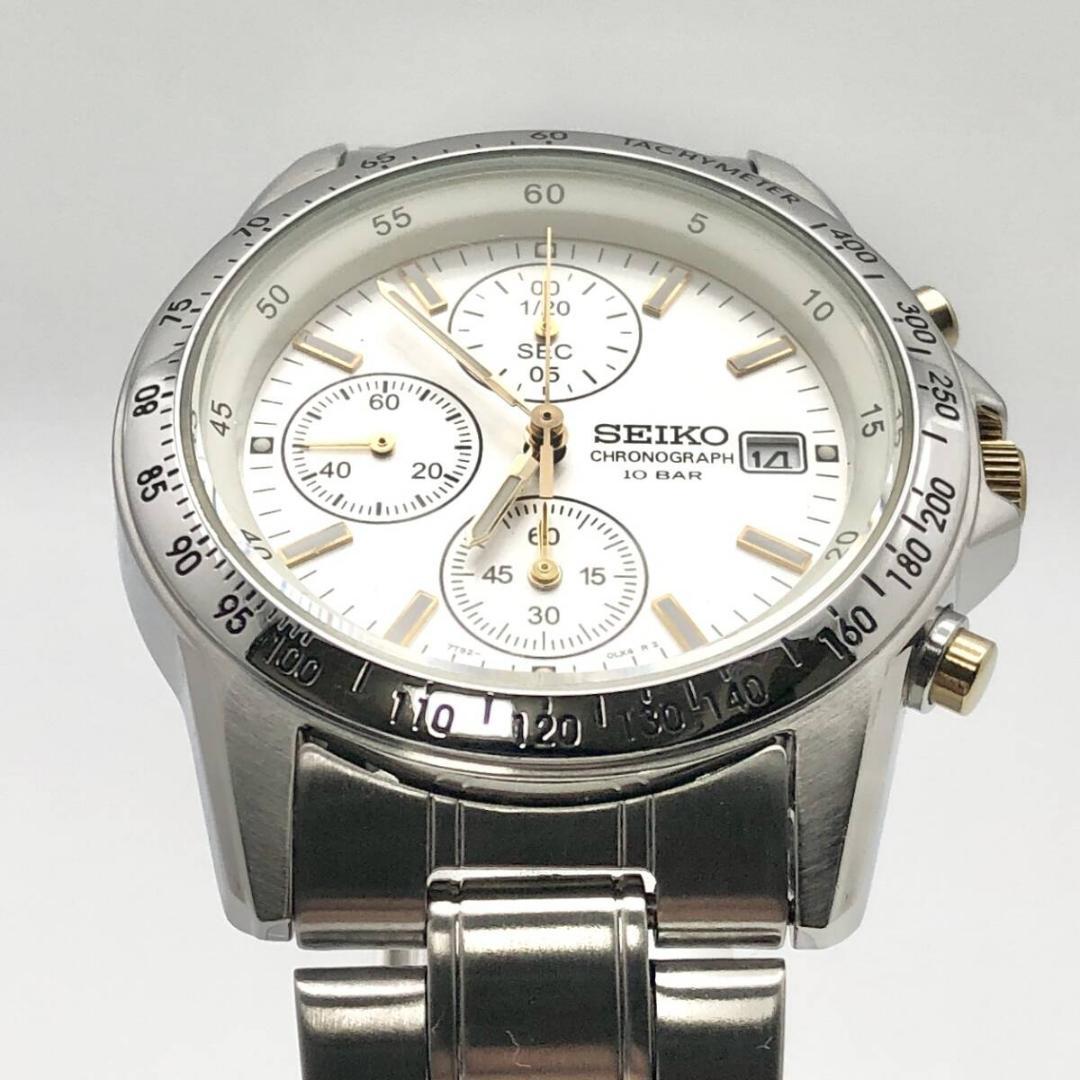 美品・稼働 SEIKO セイコー 7T92-0DW0 クロノグラフ 腕時計