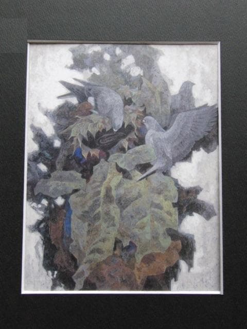 羽毛田陽吉、【残秋】、希少な額装用画集より、新品額装付