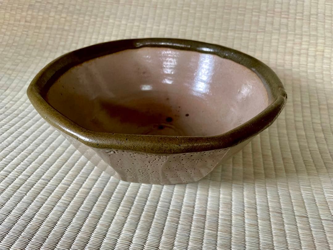 浜田庄司 地掛緑黒面取 大鉢 W119559664 - 工芸品オンライン