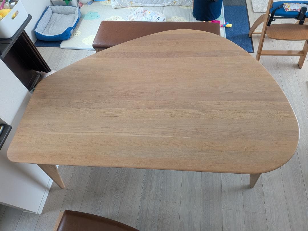 最終大幅値下げ！変形天然木ダイニングテーブル※20日までの出品シギヤマ家具工業