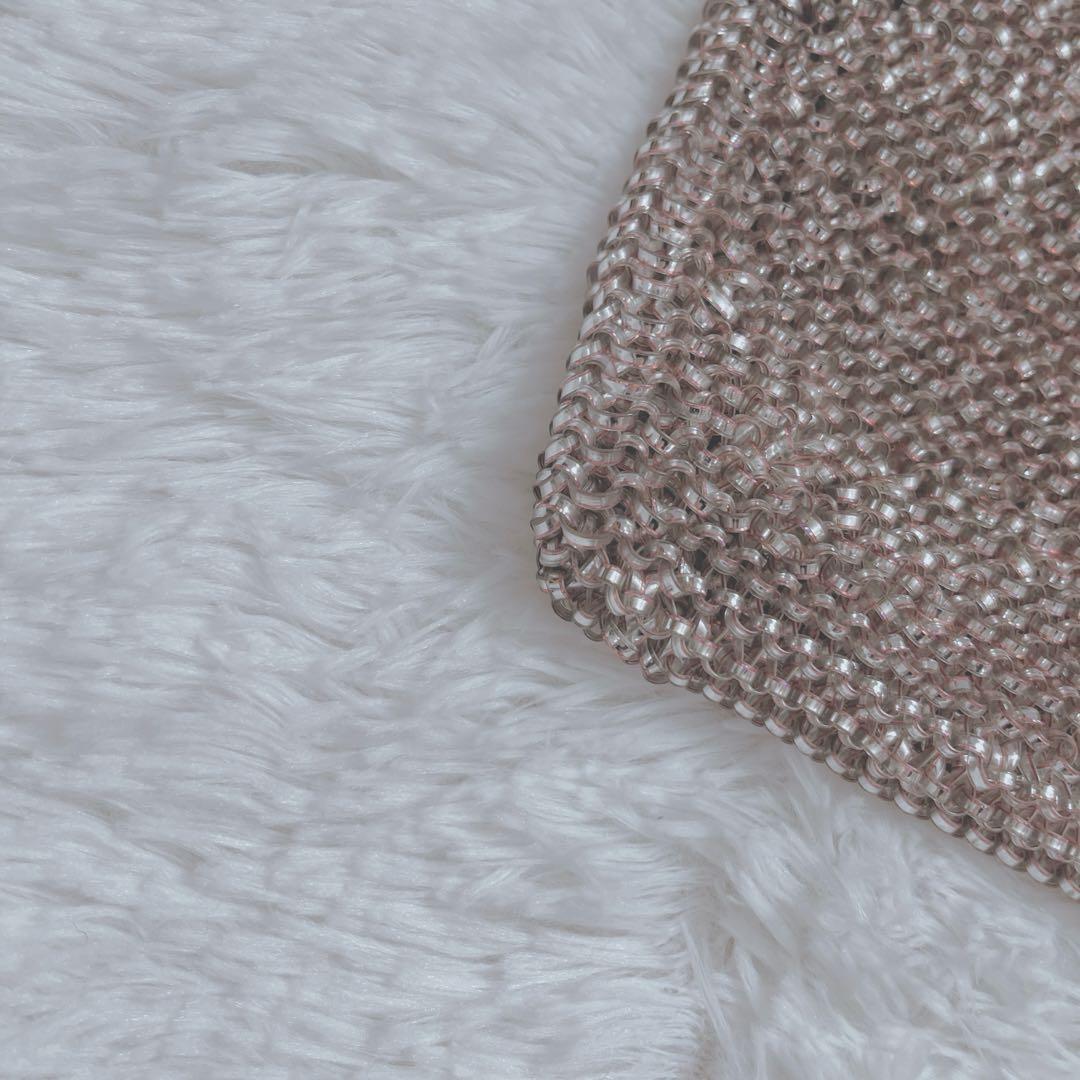 人気色　アンテプリマ　スタンダードスクエアミディアム　チェーン付　ピンクシルバー