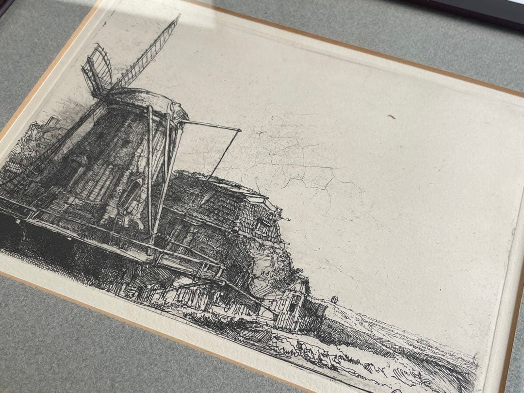 レンブラント・ファン・レイン 風車The windmill 銅版画 エッチング