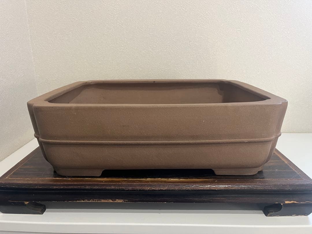 人気常滑作家 松泉焼 山秋造「松泉紫泥切立隅入中帯切足長方鉢」実用性