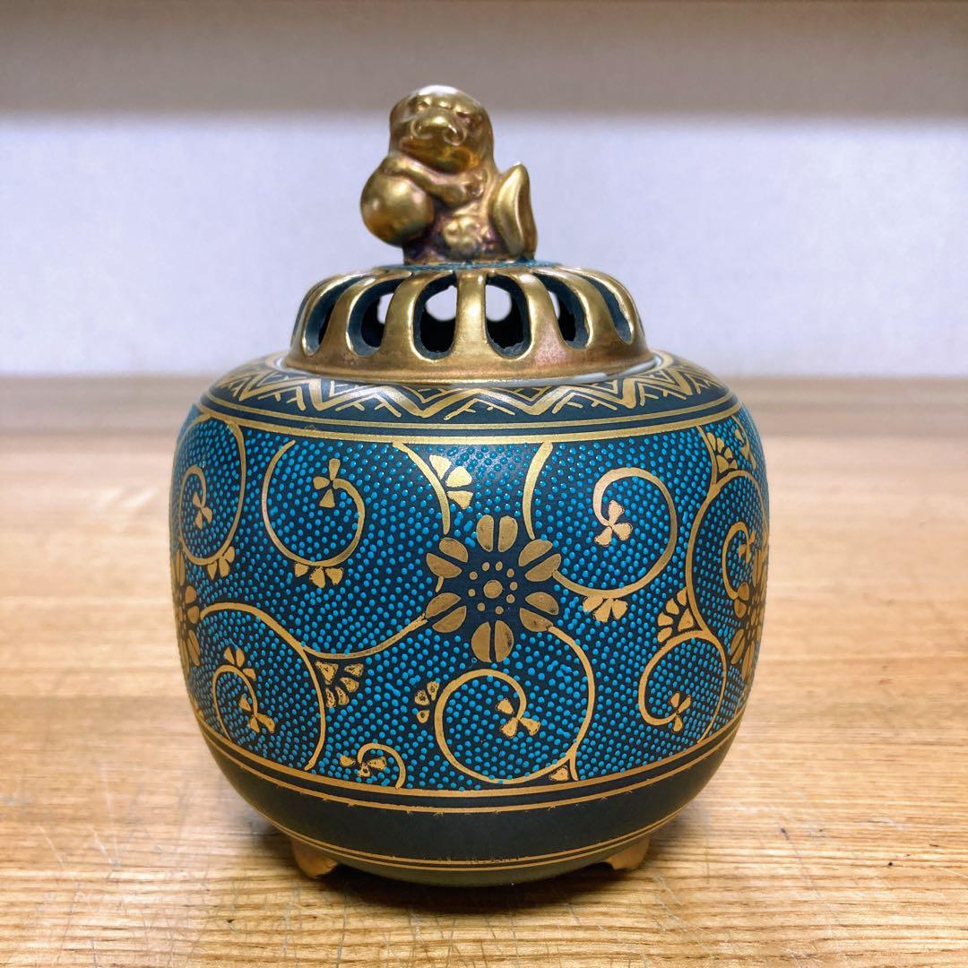 九谷焼 青粒 金彩 青粒鉄仙 香炉 - メルカリ