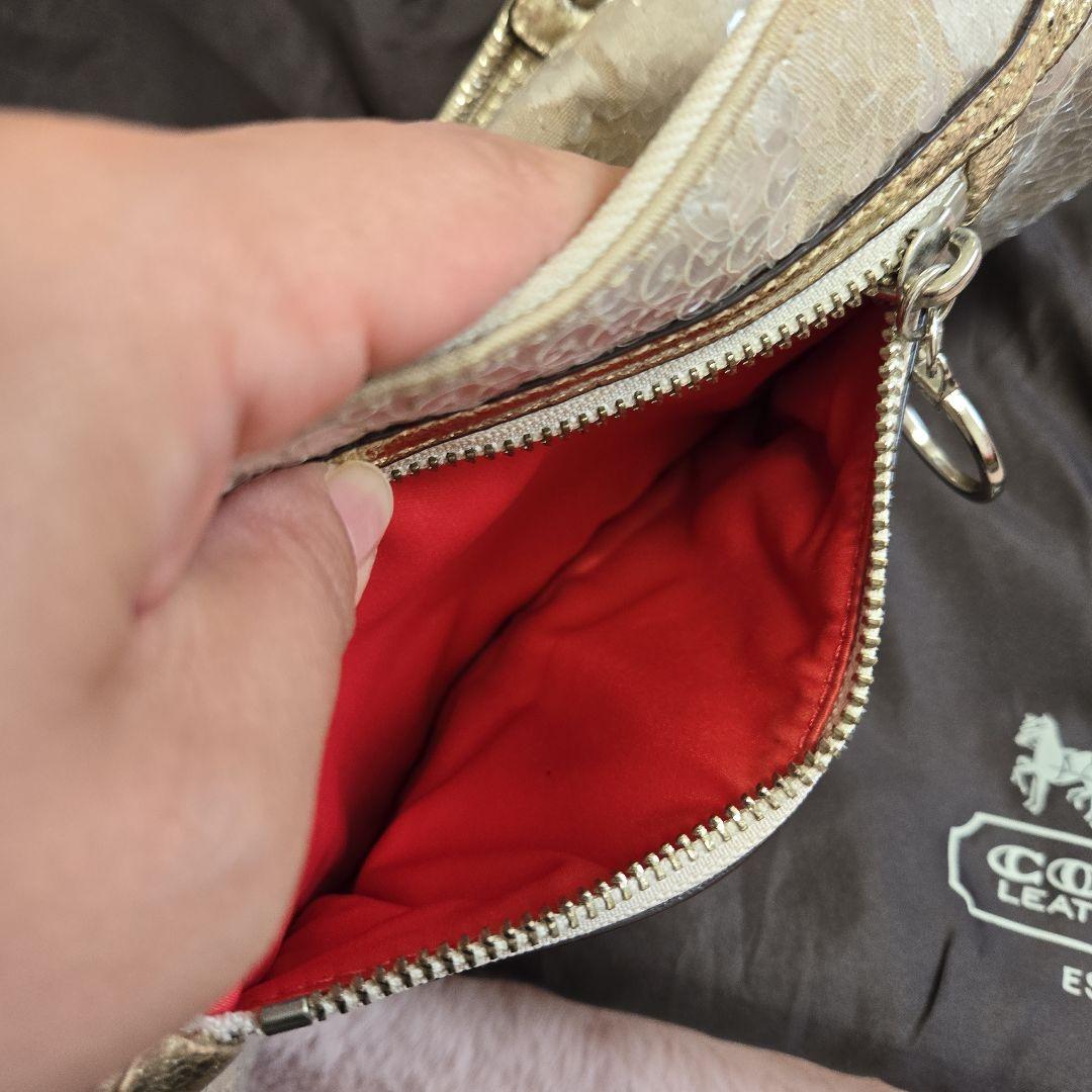 ★ド派手★COACHポピー　スパンコールショルダーバッグ★チャーム４点&袋付き★