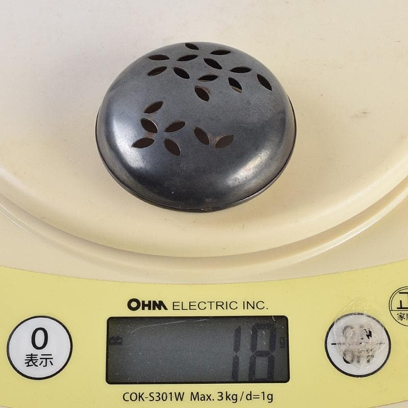 茶道具　野々村仁清作　色絵金彩　銀火屋約18g　香炉　時代箱　M　R9105