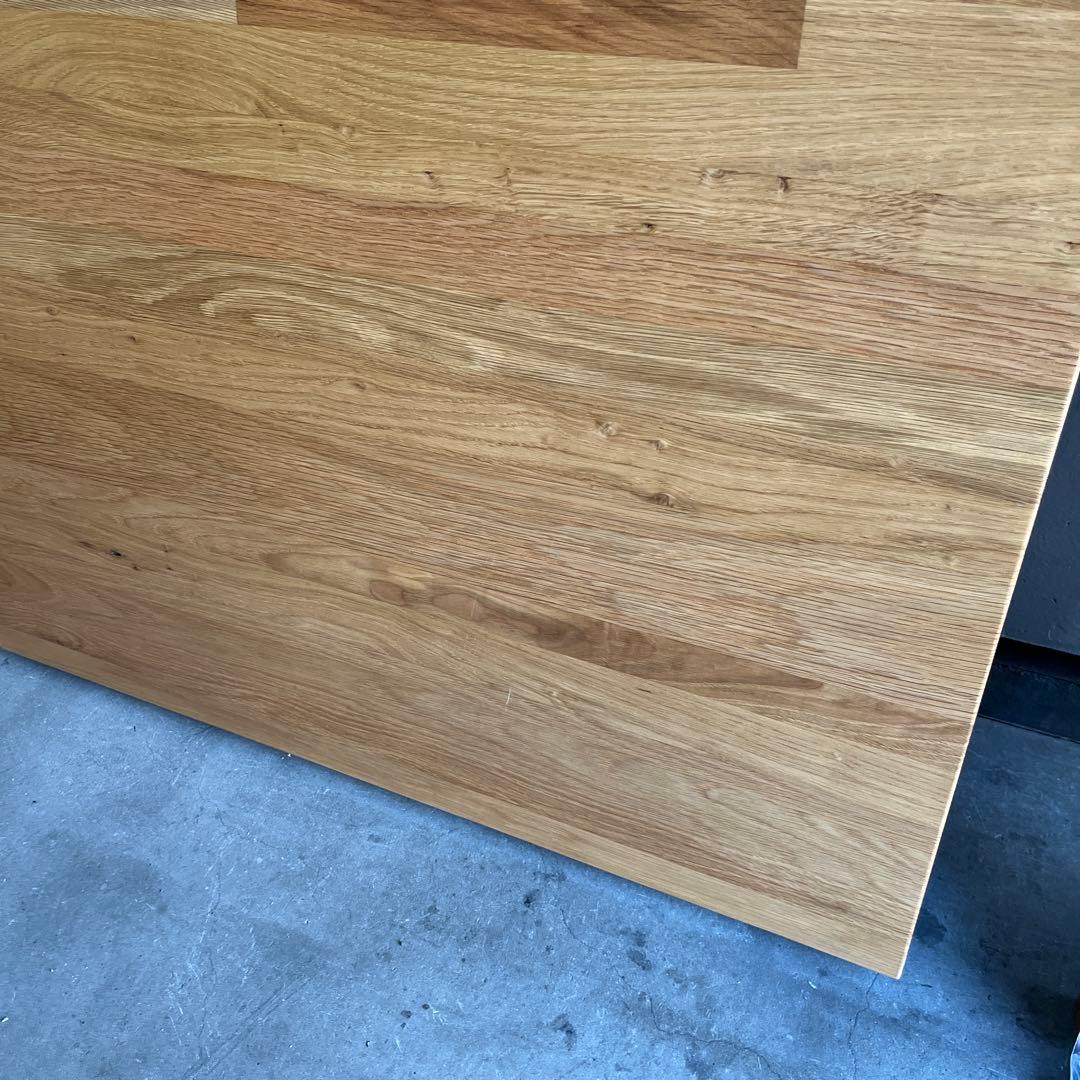 美品★無印 木製テーブル 引出付 節あり　幅８０ｃｍ・オーク材