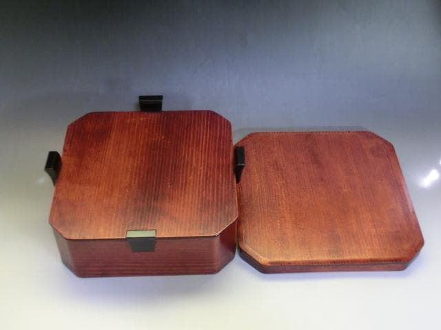 菓子器■漆器 足付き 松甫堂漆？ 御菓子器 菓子鉢 四つ足 蓋物 時代物 骨董■