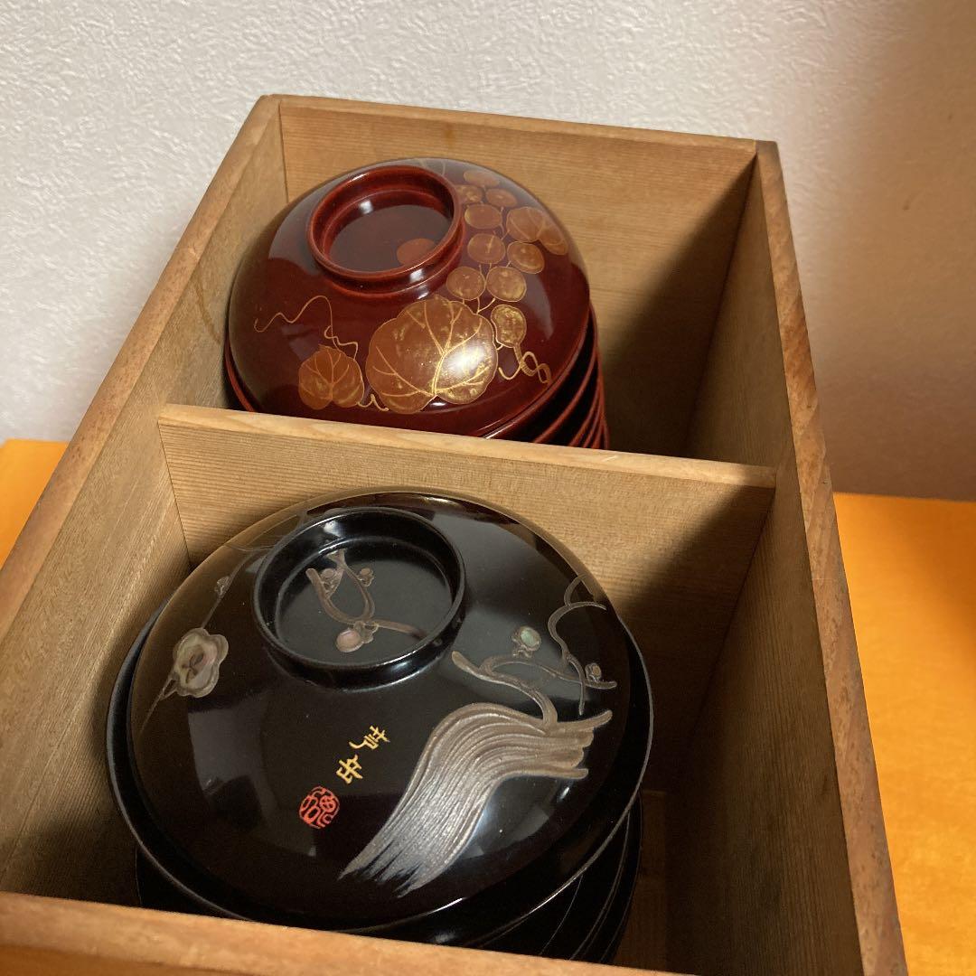 塗り椀 葡萄 螺鈿 10点 古美術 ☆