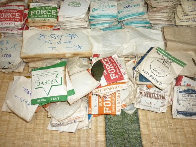 希少ガラス大正時代～紙袋付◇アメリカ製含む 丸眼鏡レンズ 色々な色