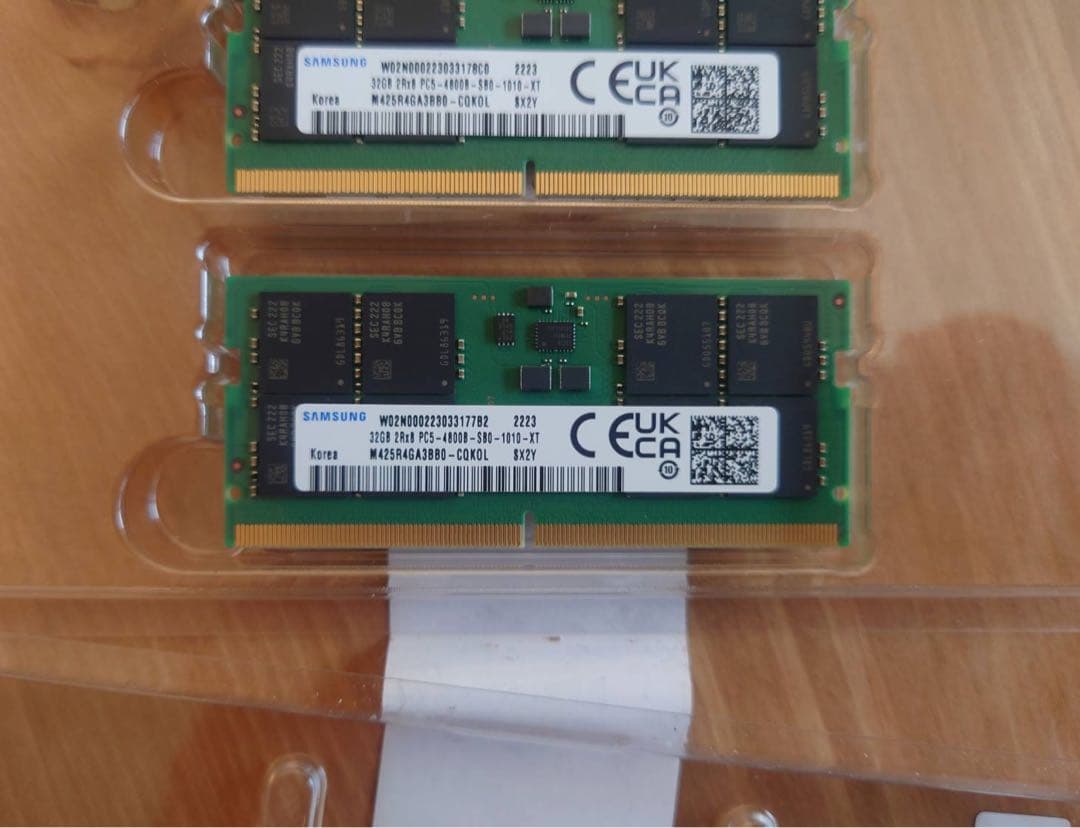 Samsung 64GB (2x32 GB) ddr5 so-dimm 4800 Samsung製PC5メモリー64ギガ1枚