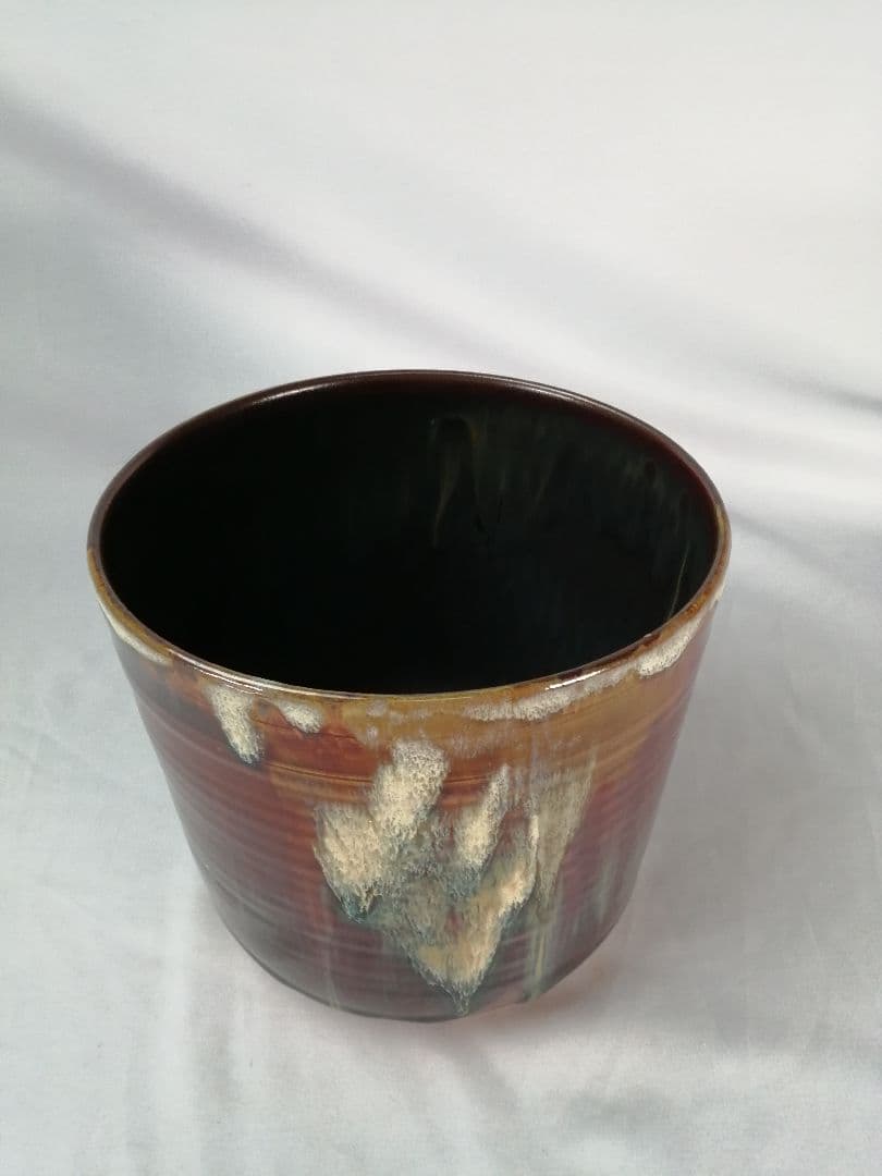 【茶道具】高取喜恵造　高取焼丸水指　水指392