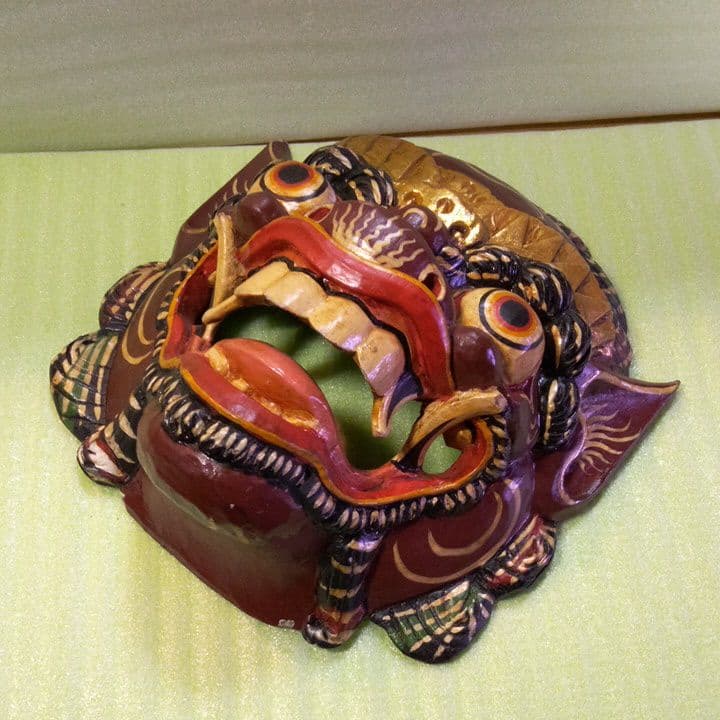 お面 マスク 木製 木彫り 壁掛け オブジェ インテリア エスニック 魔除け