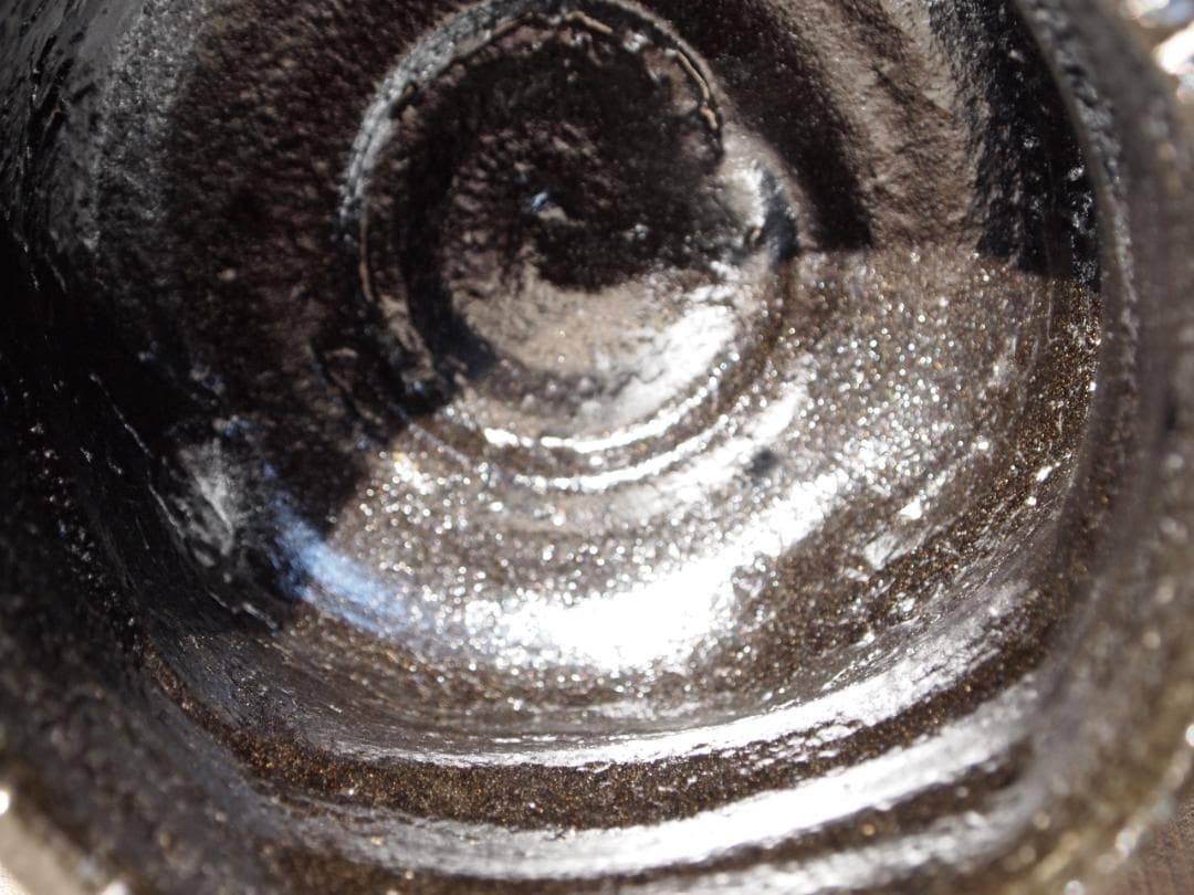 人気作家★山田和《師：加藤唐九郎》瀬戸黒茶碗★二重箱・布