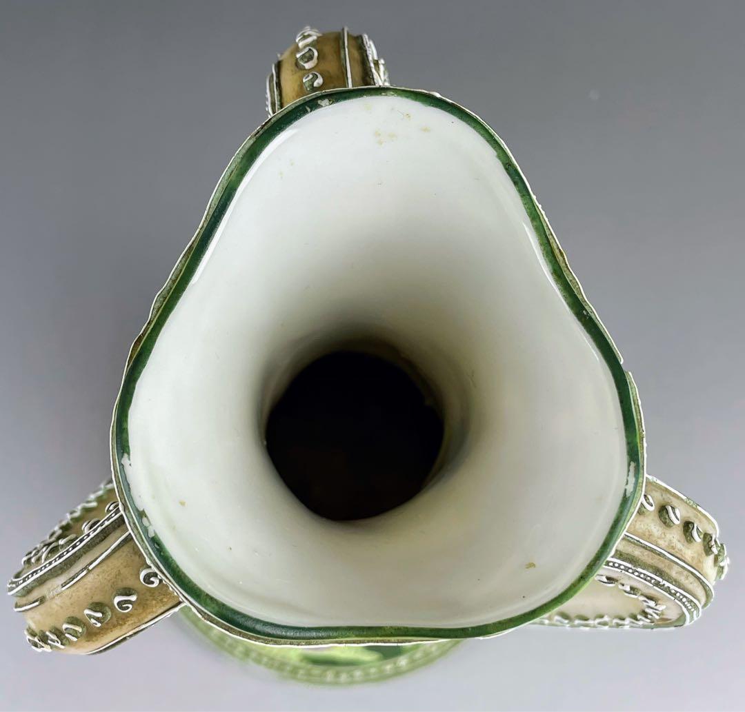 希少】オールドニッポン 約25．3cm 花紋 一陳盛上げ アールヌーボー