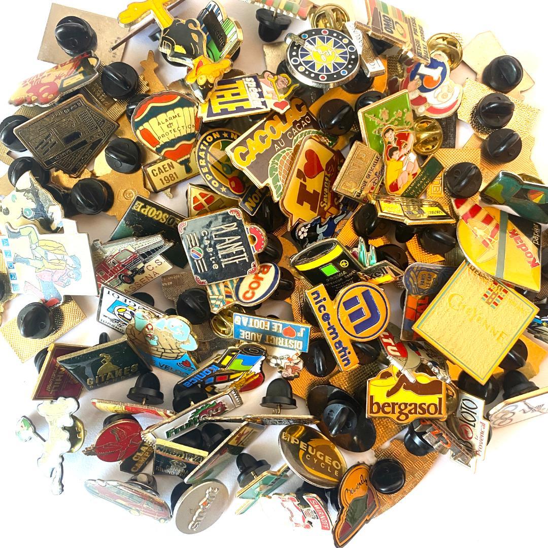 大量100個セット フランス ビンテージ ピンバッジ ピンズコレクション