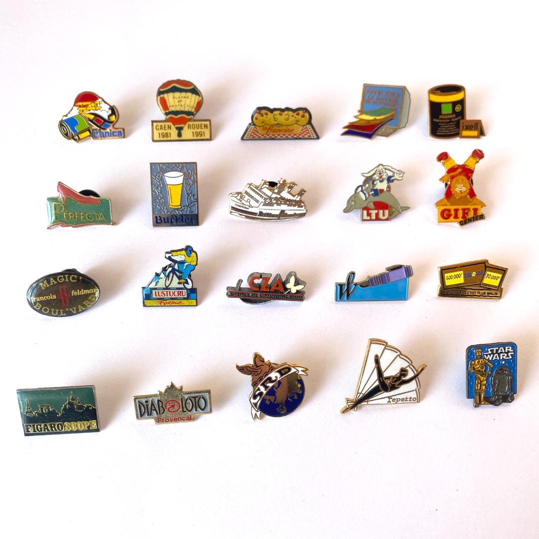 大量100個セット フランス ビンテージ ピンバッジ ピンズコレクション