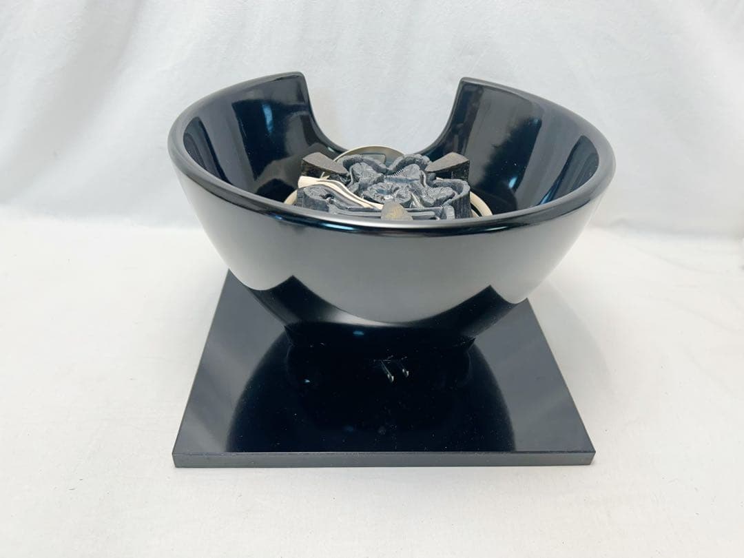 ほぼ未使用 茶道具 黒真塗紅鉢型 野々田商店 電熱器 清光造 蒲団釜 釜