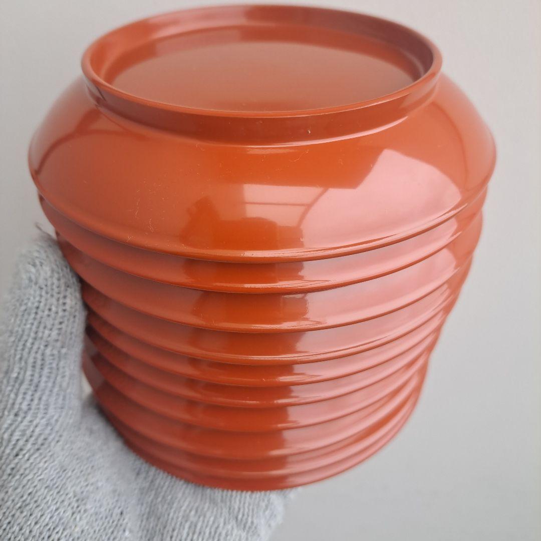 【京都漆器　楪子×10客】天然木製　洗朱色　長期保管品