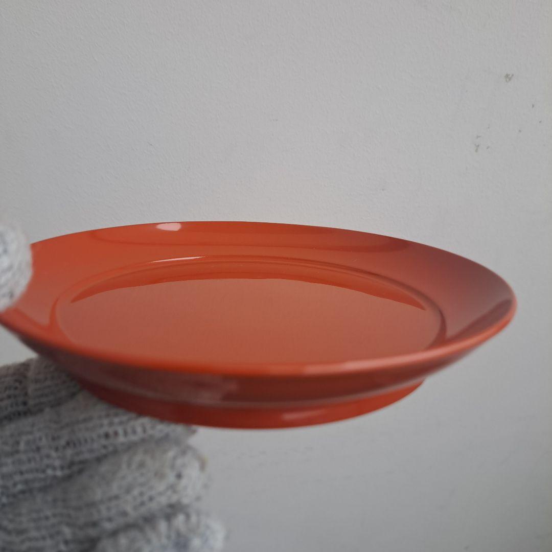 【京都漆器　楪子×10客】天然木製　洗朱色　長期保管品