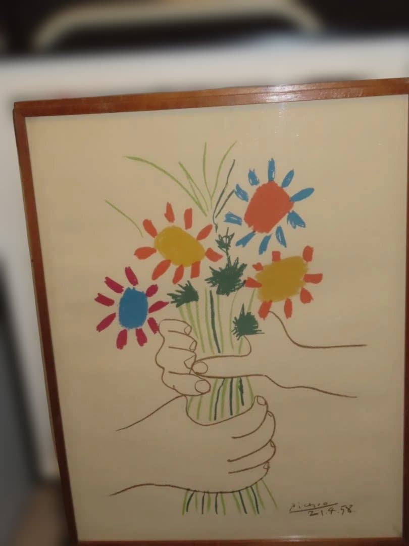 パブロ・ピカソ作品 花束を持つ手 輪舞 2作品 edition サインなし