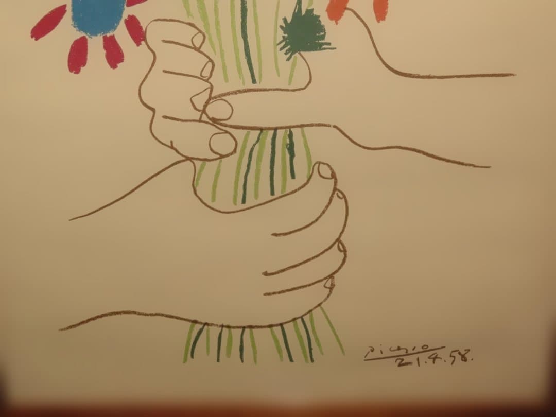 パブロ・ピカソ作品 花束を持つ手 輪舞 2作品 edition サインなし