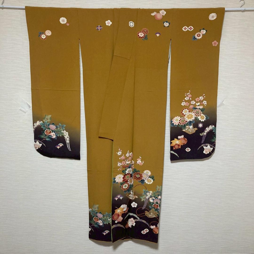 KA1932 振袖 身丈168cm 正絹 着物 成人式 トールサイズ