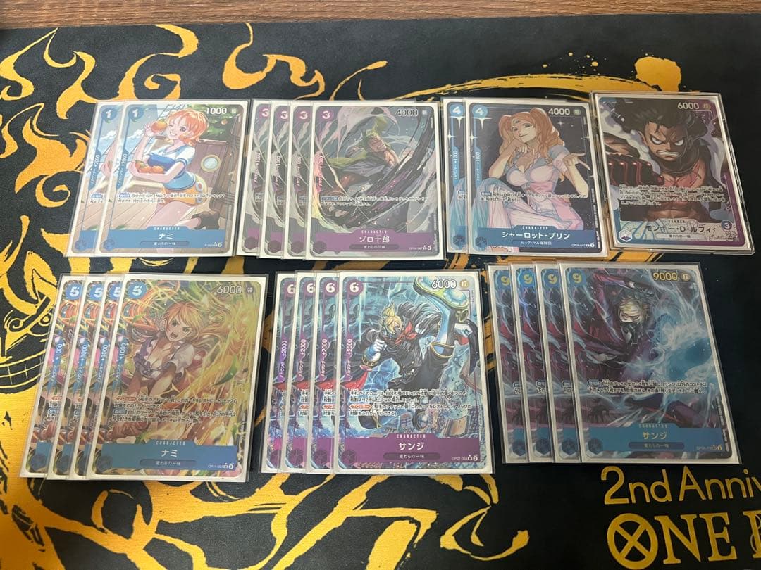 ワンピースカード 紫ルフィ デッキ 調整パーツ付き ワンピースカード