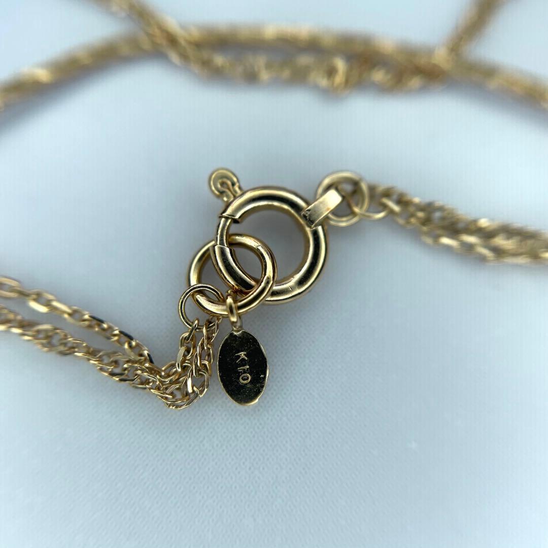 アガット K10金 2連ブレスレット アガット10金2連チェーン