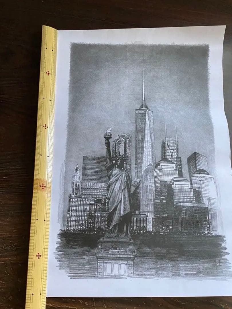 NY 自由の女神　えんぴつ画
