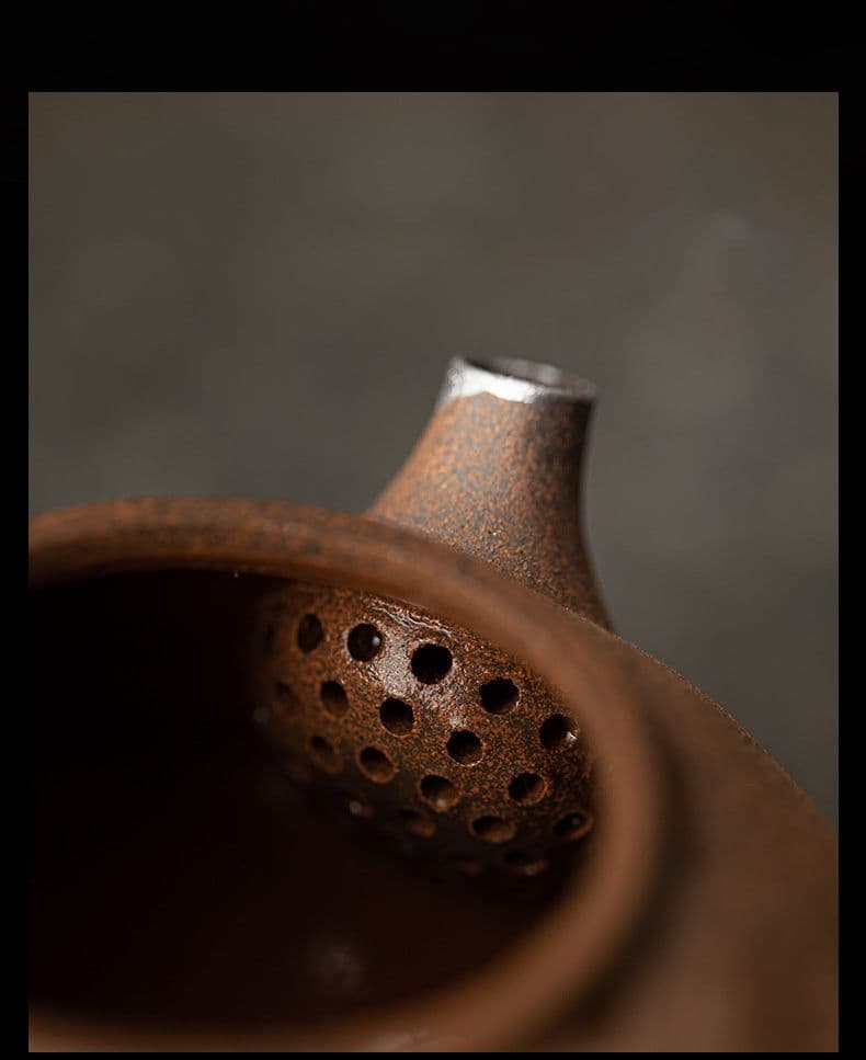 中国茶器 岩泥-敦煌壺 茶壺 煎茶具 茶器 新品未使用品