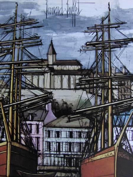 ベルナール・ビュッフェ「Granville」希少画集の額装画、人気作品