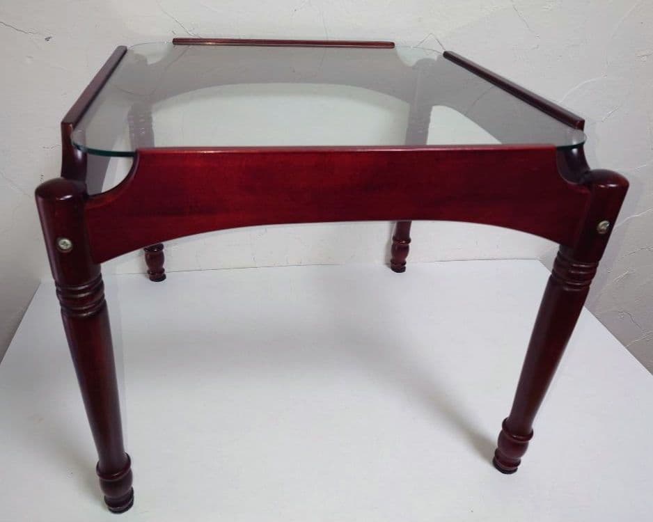 ガラステーブル 木製脚 コーヒー珈琲テーブル サイドテーブル 机