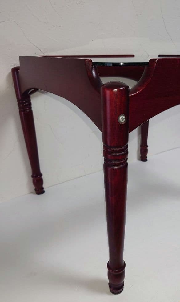 ガラステーブル 木製脚 コーヒー珈琲テーブル サイドテーブル 机