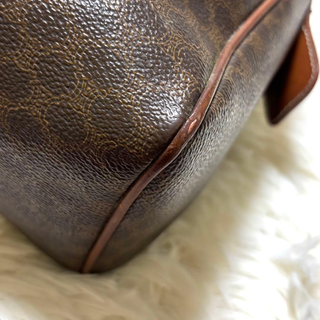 【美品】セリーヌ　ハンドバッグ　ミニボストン　PVC レザー　マカダム　ロゴ金具