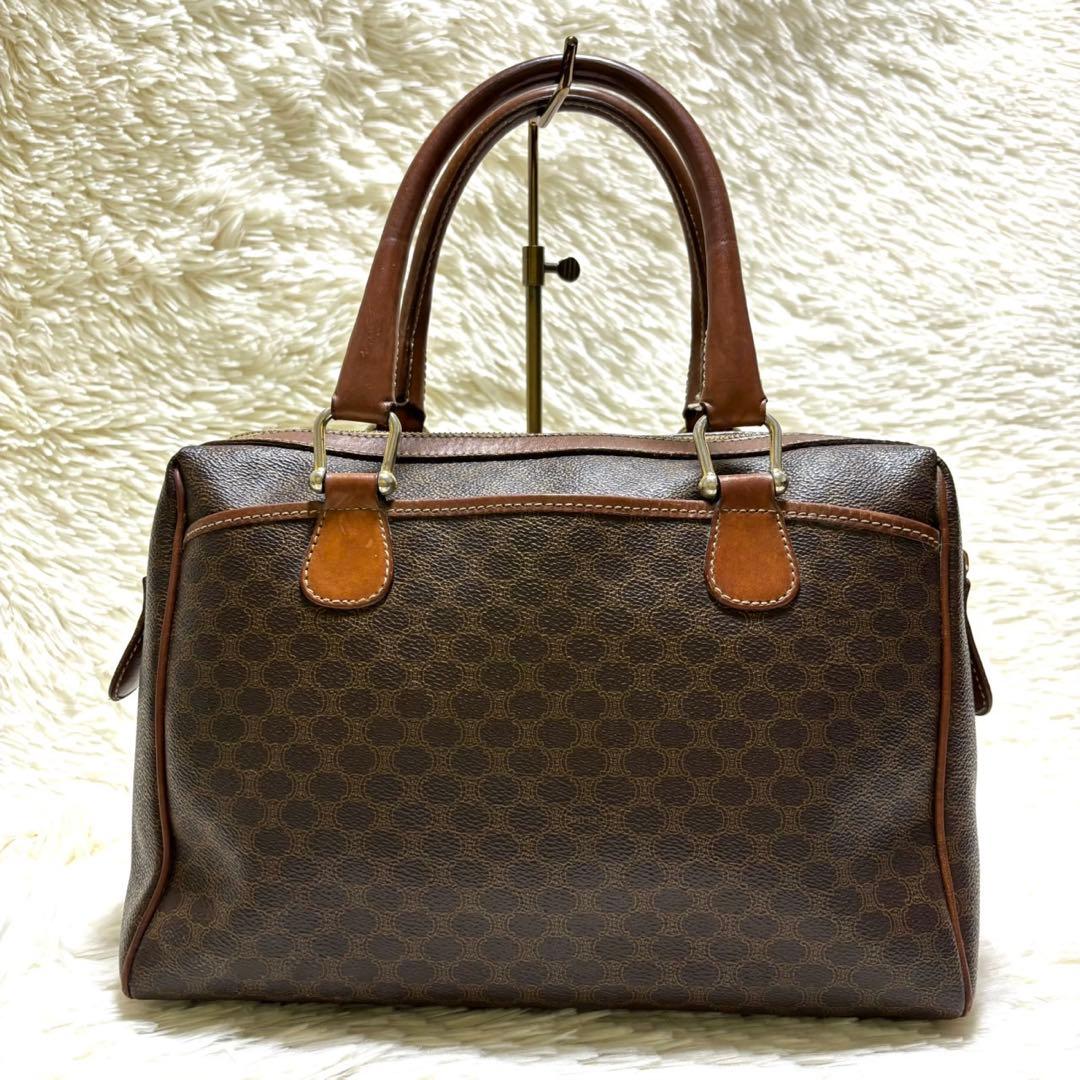 【美品】セリーヌ　ハンドバッグ　ミニボストン　PVC レザー　マカダム　ロゴ金具