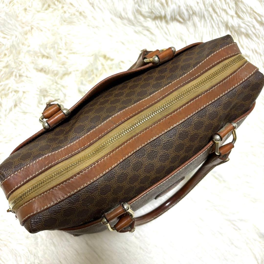 【美品】セリーヌ　ハンドバッグ　ミニボストン　PVC レザー　マカダム　ロゴ金具