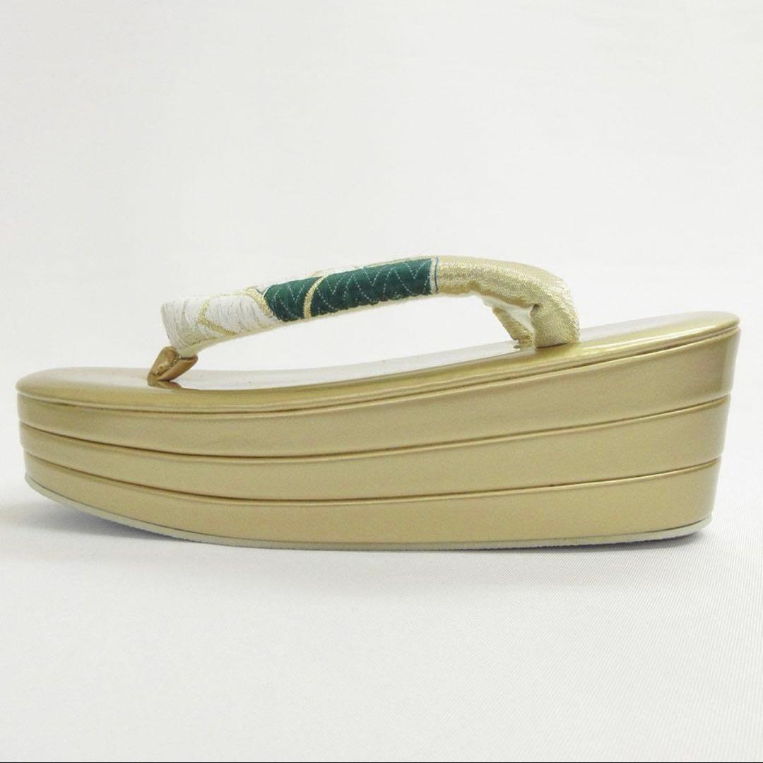 高級帯地使用 草履バッグセット　厚底