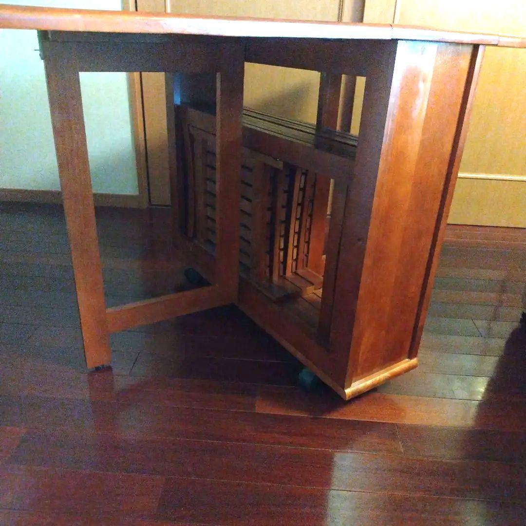 【ひよひよ】天然木 折りたたみ式 バタフライ ダイニングテーブル 送料無料