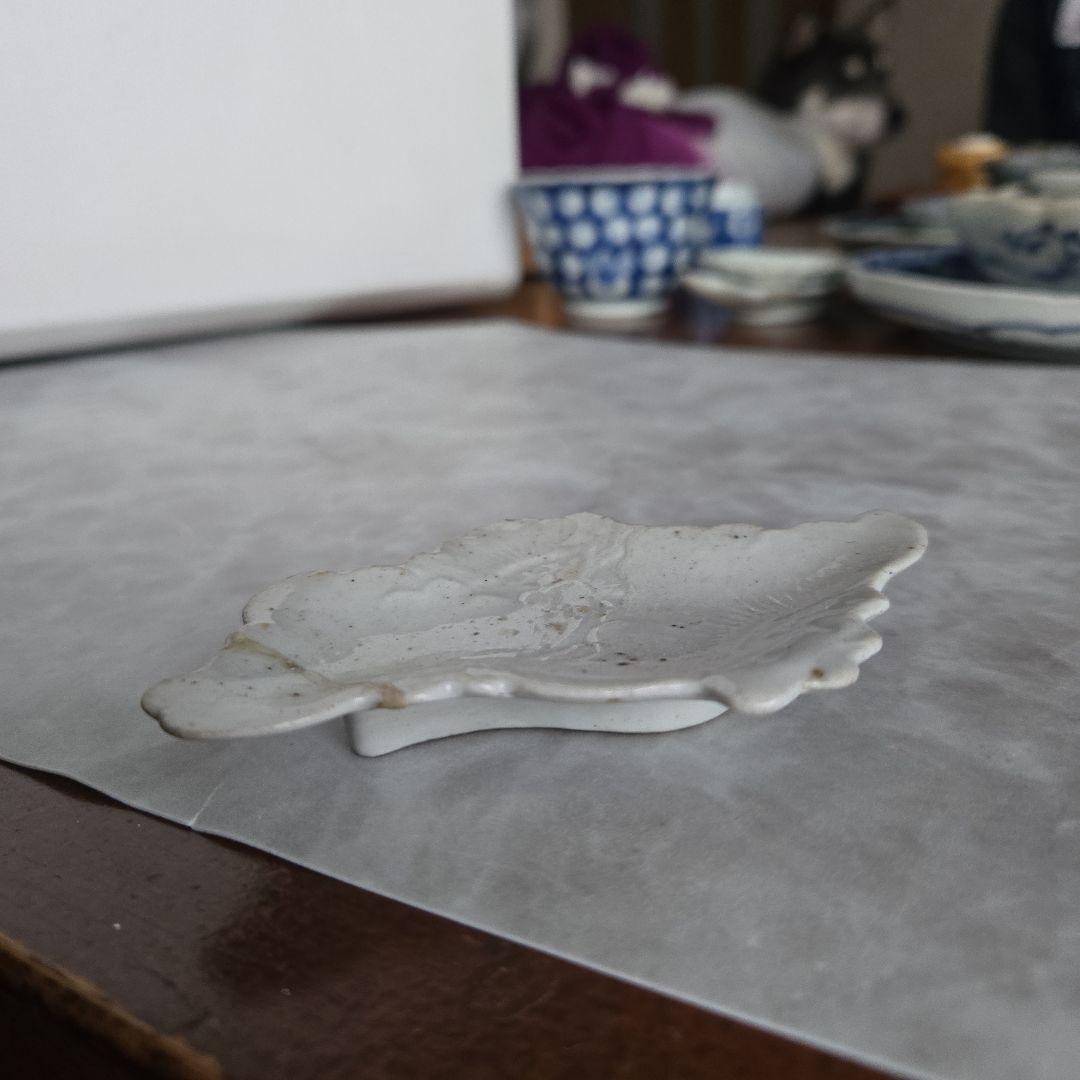 古九谷古伊万里白磁蝶型豆皿希少品