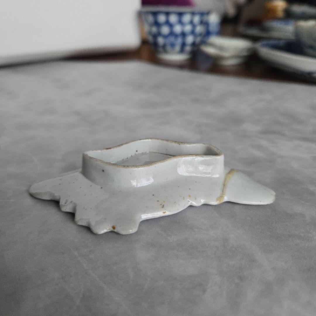 古九谷古伊万里白磁蝶型豆皿希少品