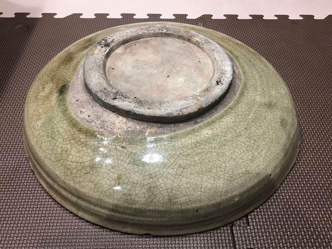 石皿。古瀬戸 。大皿。骨董品。古美術。希少品。舊家藏出。江戸