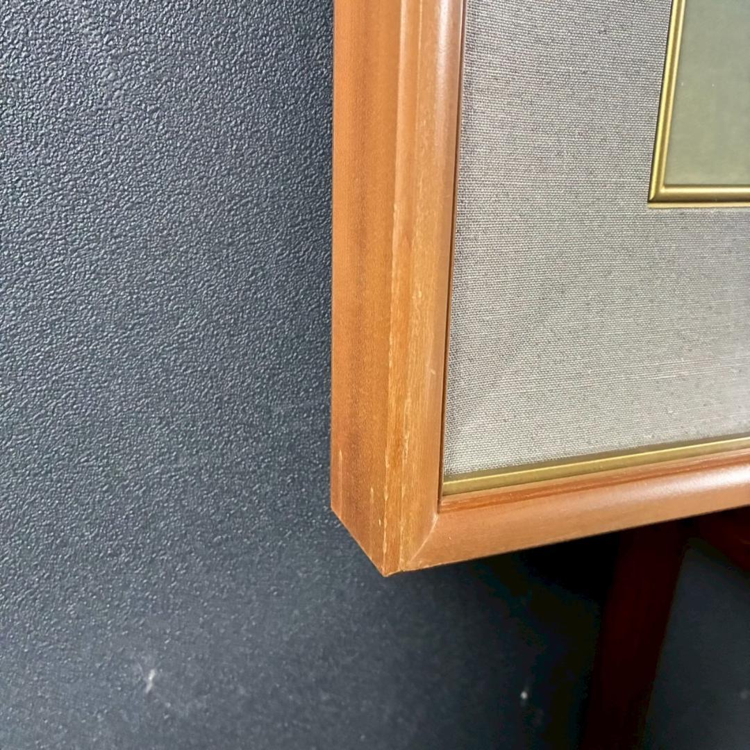 美品 山口華楊「風光る」木版画 10号 印章有 証明シール有 額縁入 文化