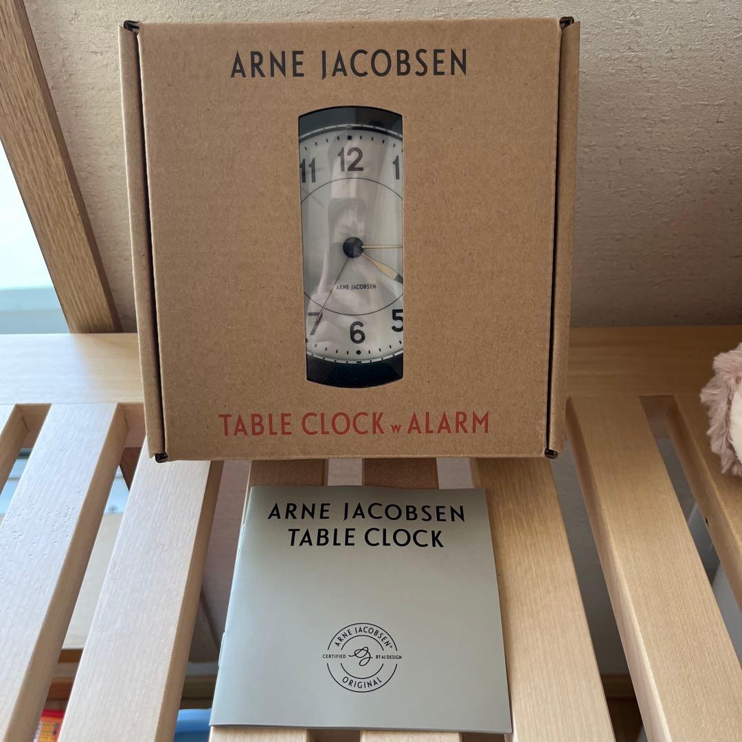 美品）アルネヤコブセン テーブルクロック グリーン 無印 ブリキ缶2個