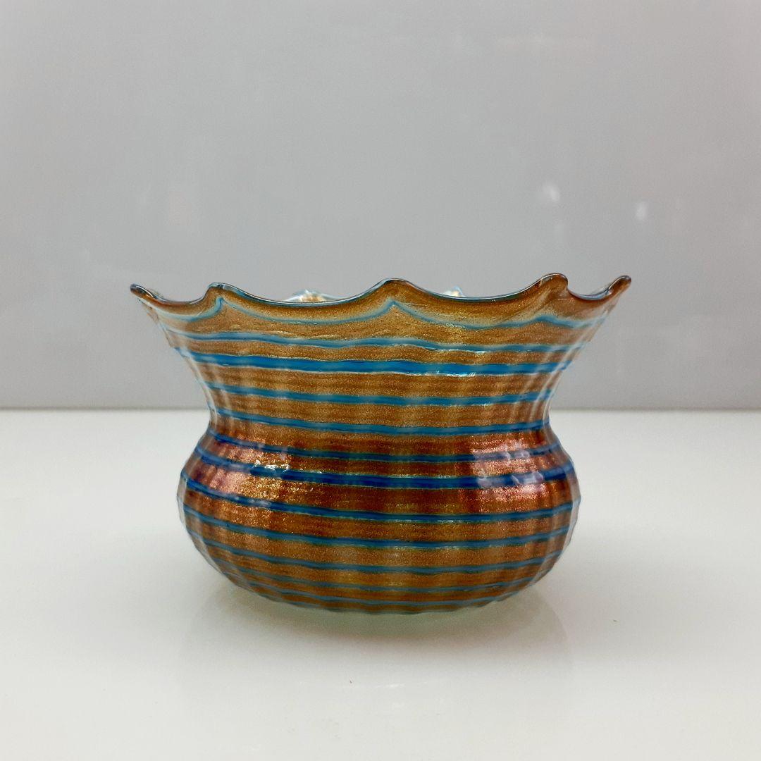 MURANO ムラノ 金彩 ターコイズブルー デザートカップ お碗