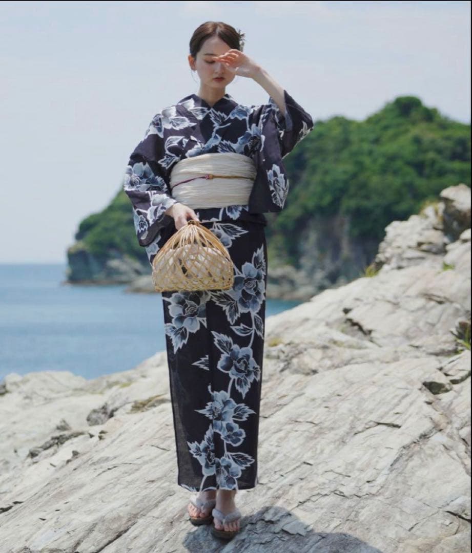 【utatane】浴衣+帯+下駄セット　新品未使用品　ニコアンティーク