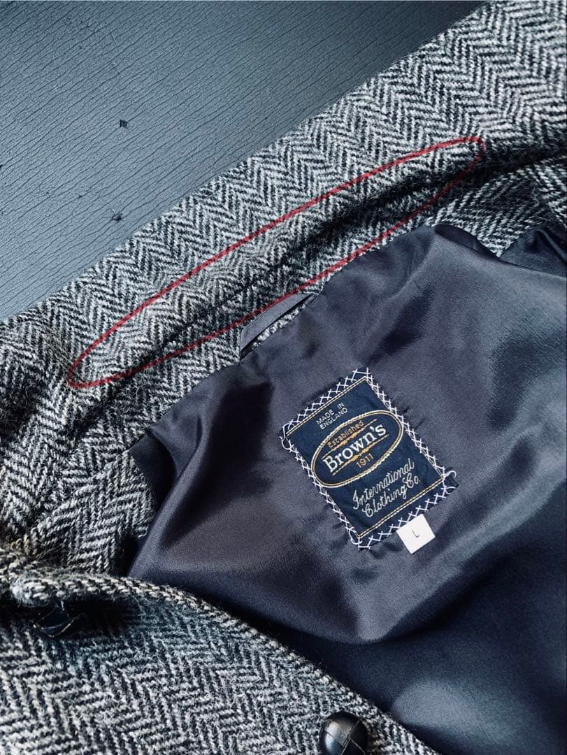 Brown's ヘリンボーンジャケット ハリスツイード生地の英国製 カスタム